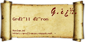 Grüll Áron névjegykártya